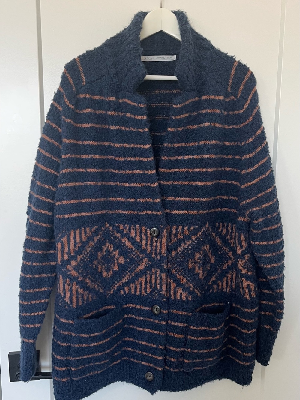 Woolrich Roundtrip Womens XXL Long Cardigan Aztec Southwestern Pattern Coat
